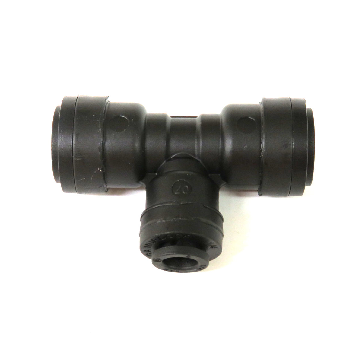 3/8" x 1/4" x 3/8" Tube Quick Connect Reducing Tee - Black