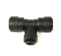 3/8" x 1/4" x 3/8" Tube Quick Connect Reducing Tee - Black