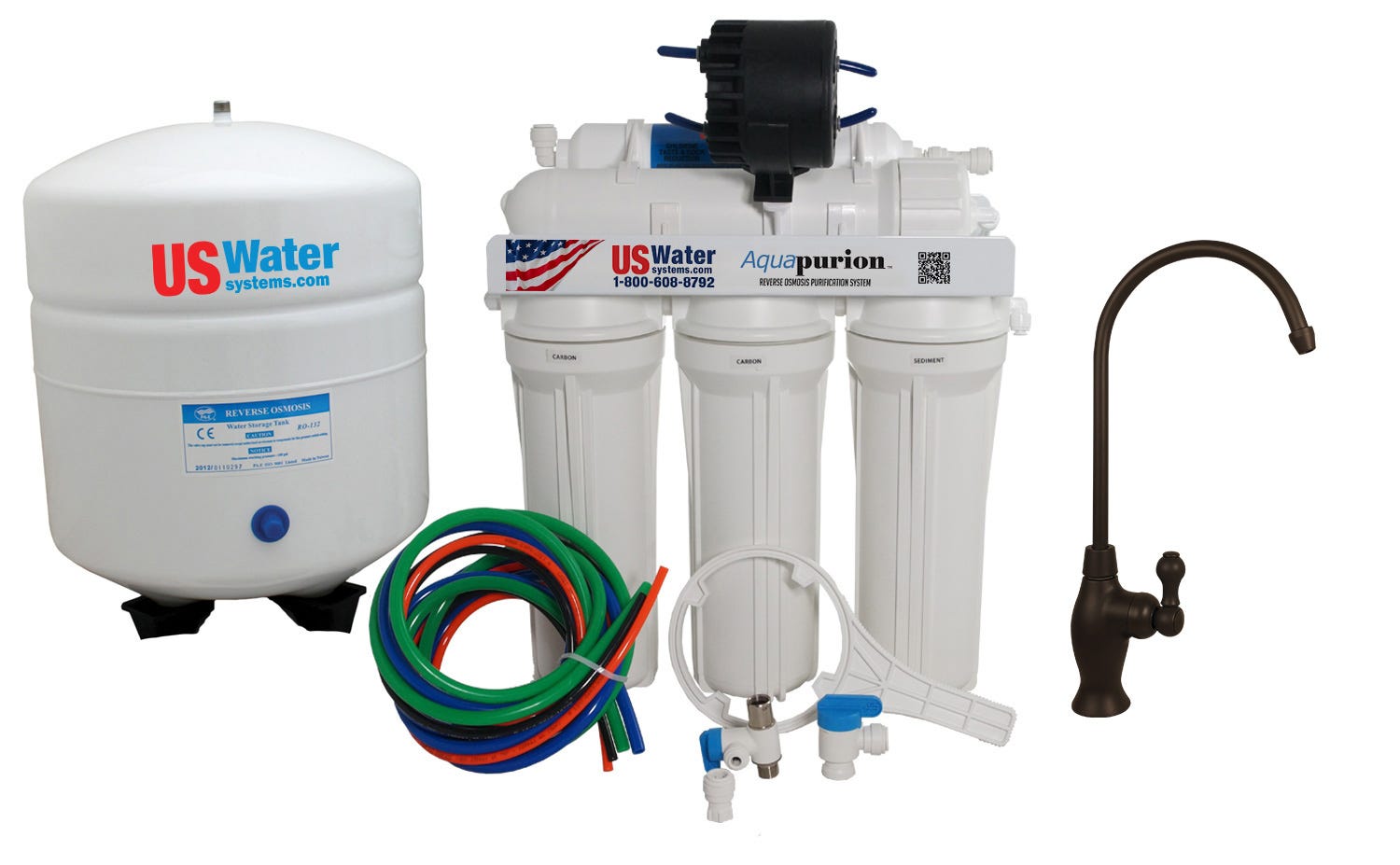 US Water Aquapurion 5-Stage Reverse Osmosis System With Enhanced Chloramine Removal