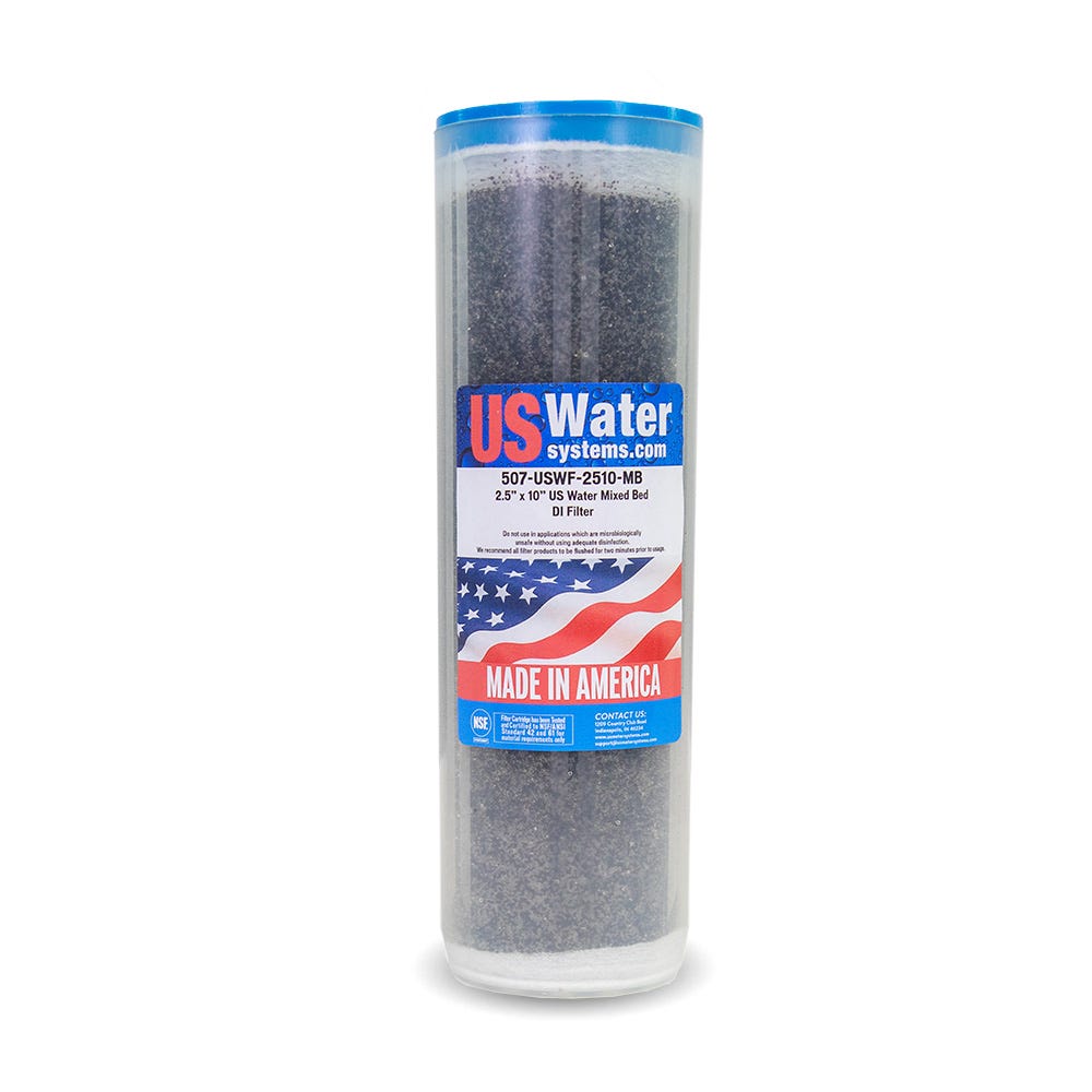 US Water DI Resin Cartridge  2.5" x 10" .3 GPM | USWF-2510-MB